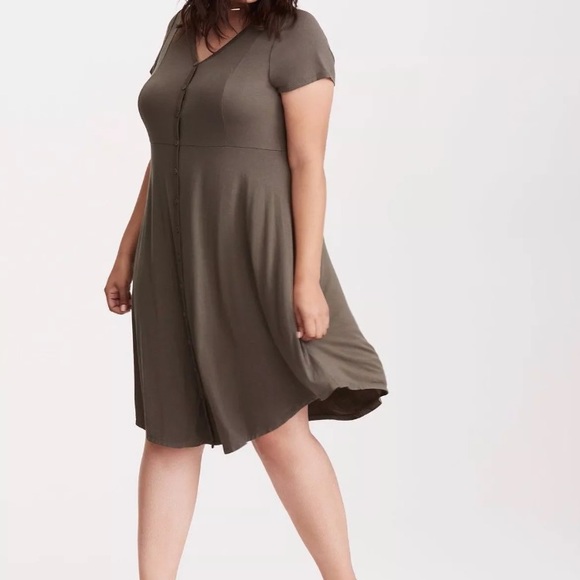 torrid Dresses & Skirts - torrid olive green button down shirt dress size 3x